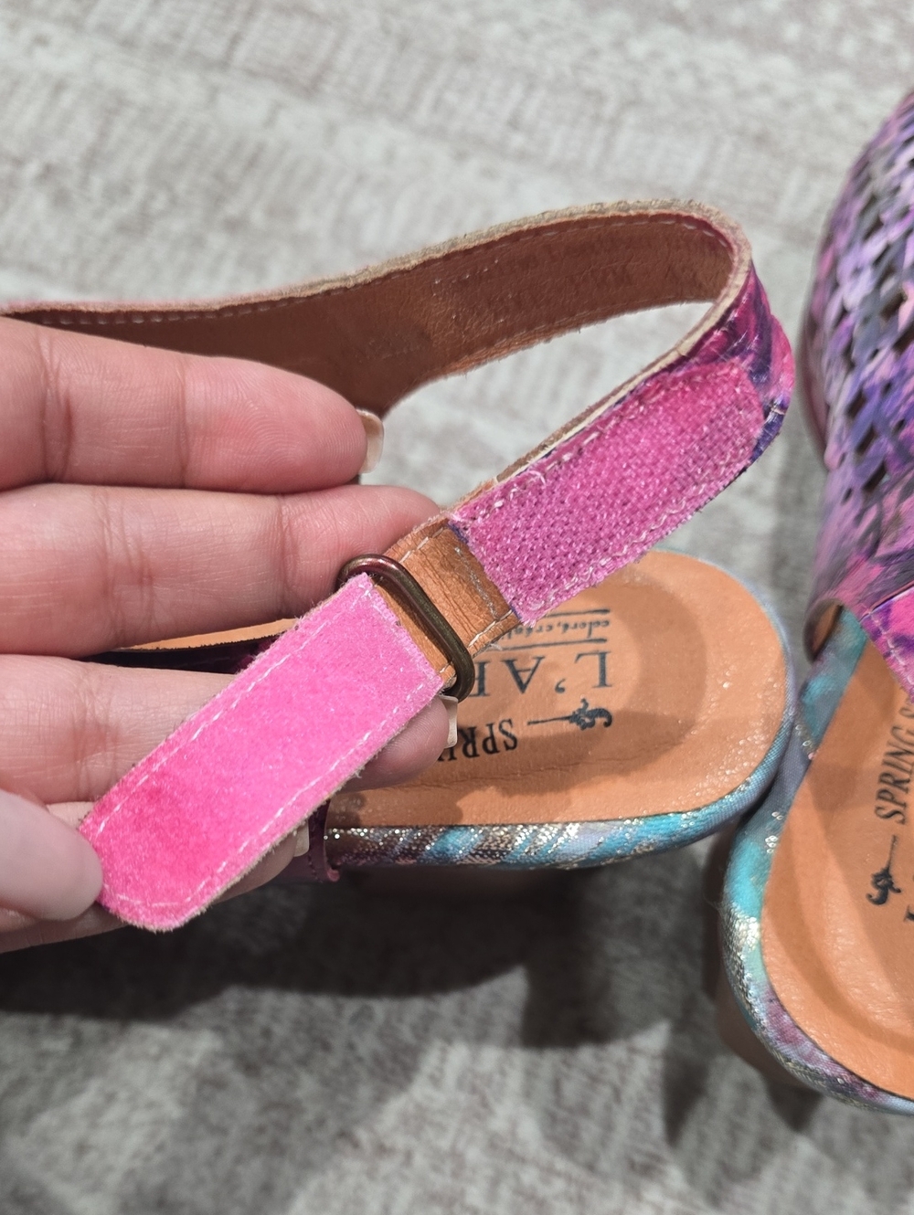 Art-to-Wear Floral Leather Slingback Heels – Eclectic Boho Artisan Style, 11 - Picture 11 of 15